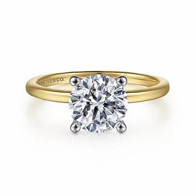 14K Yellow And White Gold Evelina Solitaire Engagement Ring
