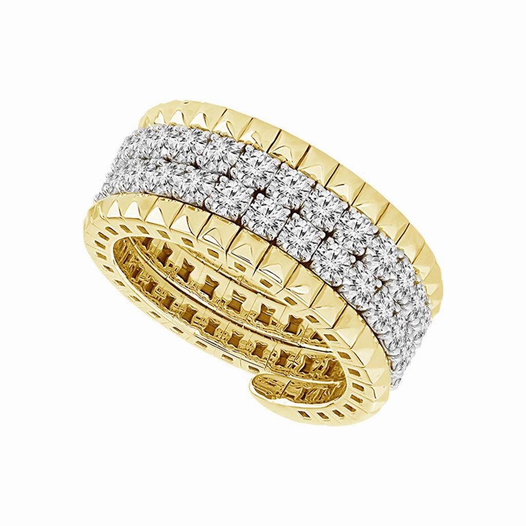 14K Yellow And White Gold Flexie Diamond Ring
