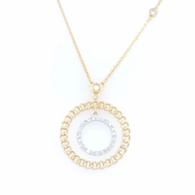 14K Yellow And White Gold Natural Diamonds Contemporary Necklace