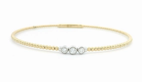 14K Yellow And White Gold Natural Diamonds Flex Bracelet