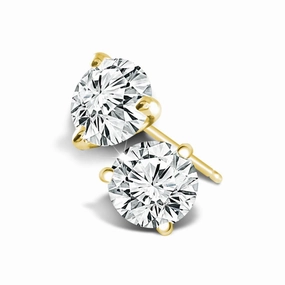 14K Yellow Gold 0.90 CTW Diamond Stud Earrings