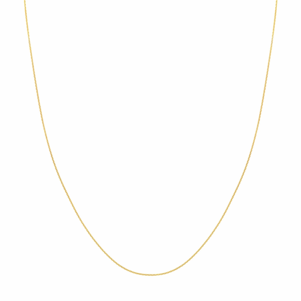 14K Yellow Gold 16 Inches Diamond Cut Cable Chain