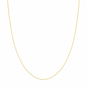14K Yellow Gold 16 Inches Diamond Cut Cable Chain