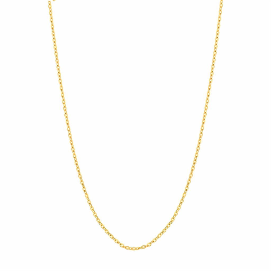 14K Yellow Gold 16 Inches Diamond Cut Cable Chain