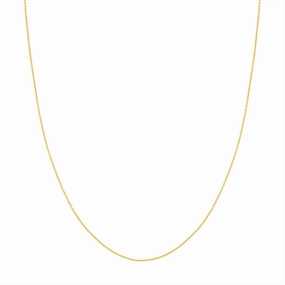 14K Yellow Gold 16 Inches Diamond Cut Cable Chain