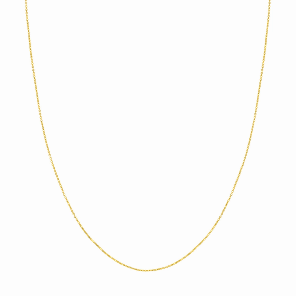 14K Yellow Gold 16 Inches Diamond Cut Cable Chain