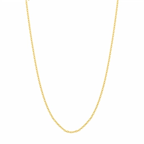 14K Yellow Gold 16 Inches Diamond Cut Cable Chain