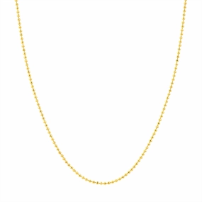 14K Yellow Gold 18 Inches Bead Chain