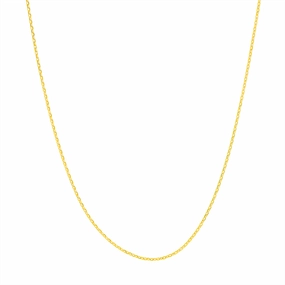 14K Yellow Gold 18 Inches Cable Chain
