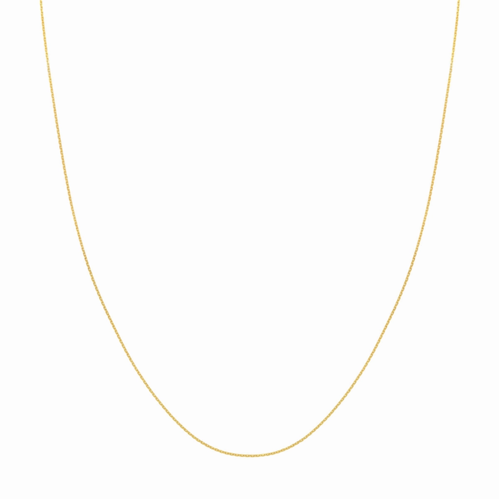 14K Yellow Gold 18 Inches Diamond Cut Cable Chain