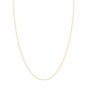 14K Yellow Gold 18 Inches Round Wheat Chain