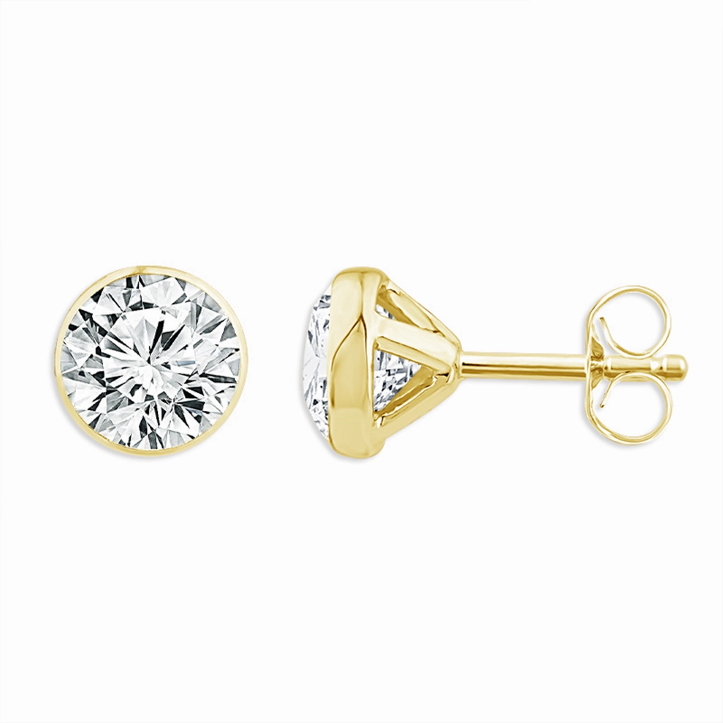 14K Yellow Gold 1.00 CTW Round Lab Grown Diamonds Stud Earrings