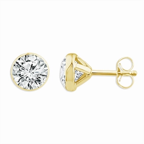 14K Yellow Gold 1.00 CTW Round Lab Grown Diamonds Stud Earrings