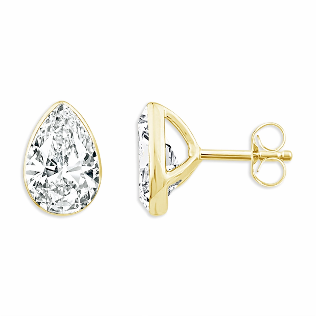 14K Yellow Gold 1.50 CTW Pear Lab Grown Diamonds Stud Earrings