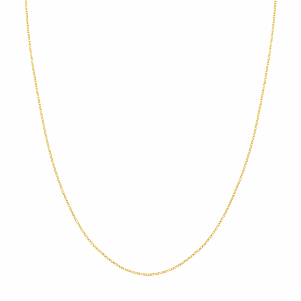 14K Yellow Gold 20 Inches Diamond Cut Cable Chain