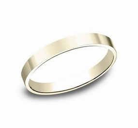 14K Yellow Gold 2mm Flat Plain Straight Wedding Band