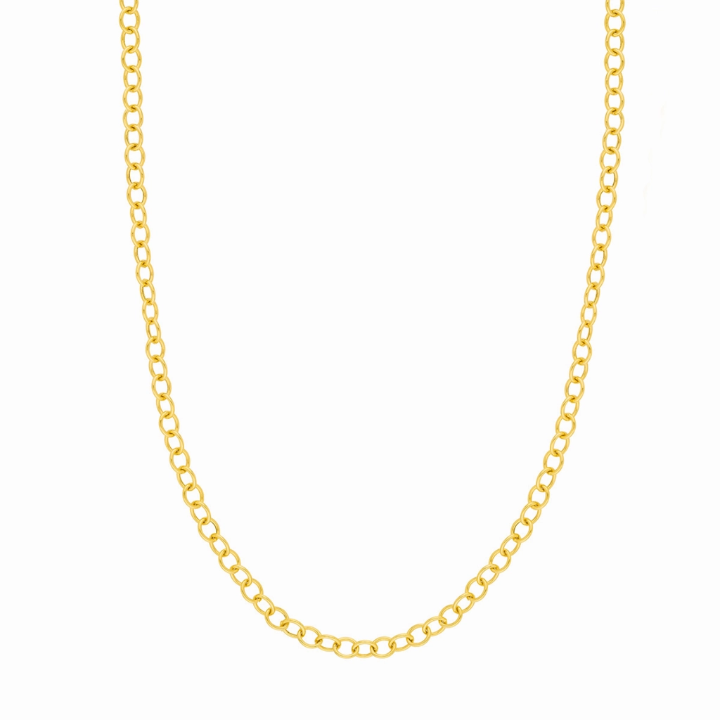 14K Yellow Gold 5.25mm Semi-Solid Rounded Link Chain