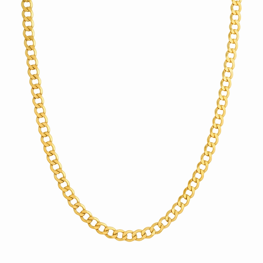 14K Yellow Gold 5.5mm Solid Miami Curb Chain