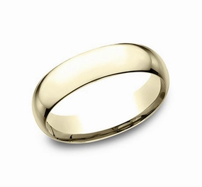 14K Yellow Gold 6mm Super Light Comfort Fit Wedding Band