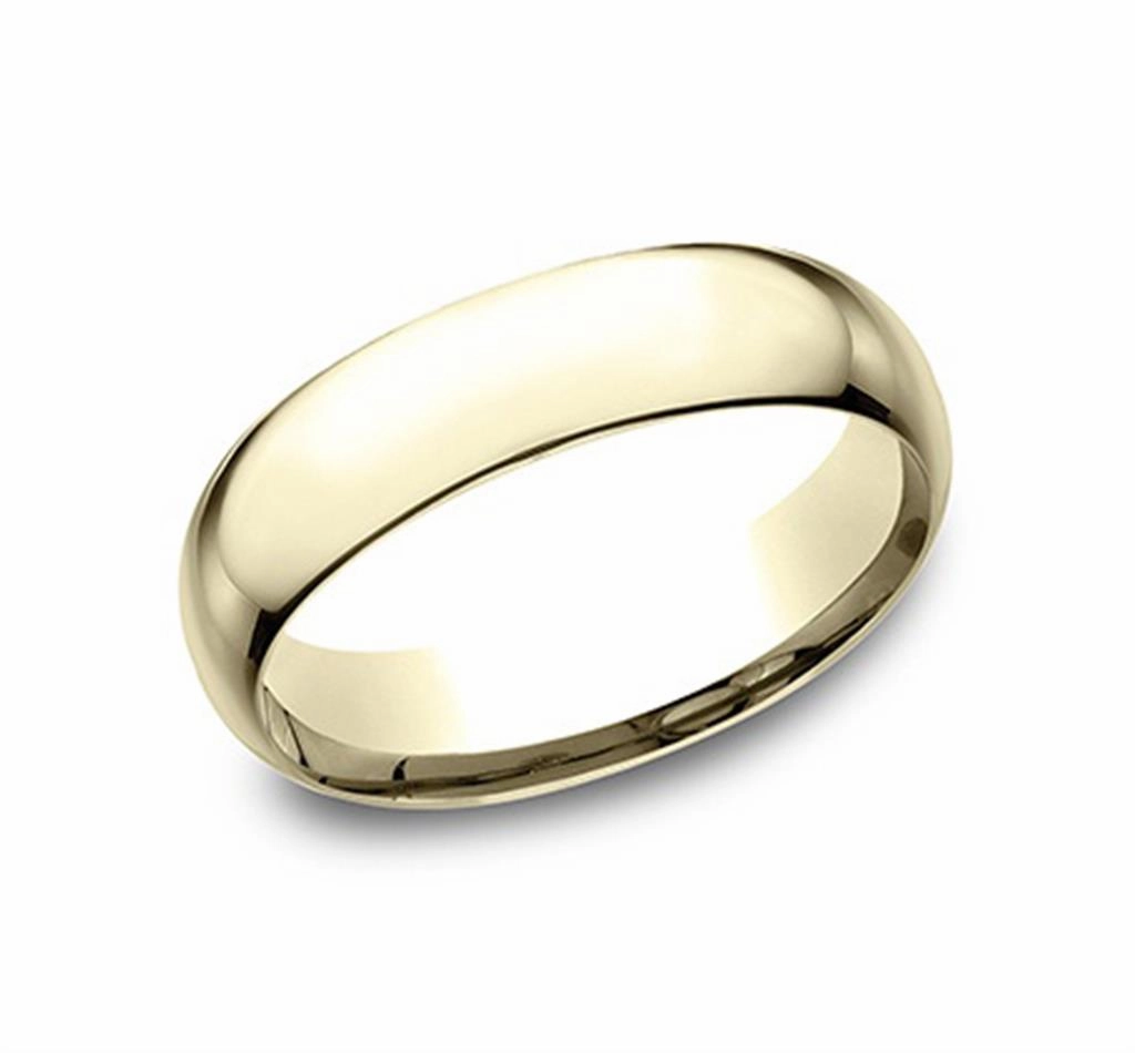 14K Yellow Gold 6mm Super Light Comfort Fit Wedding Band