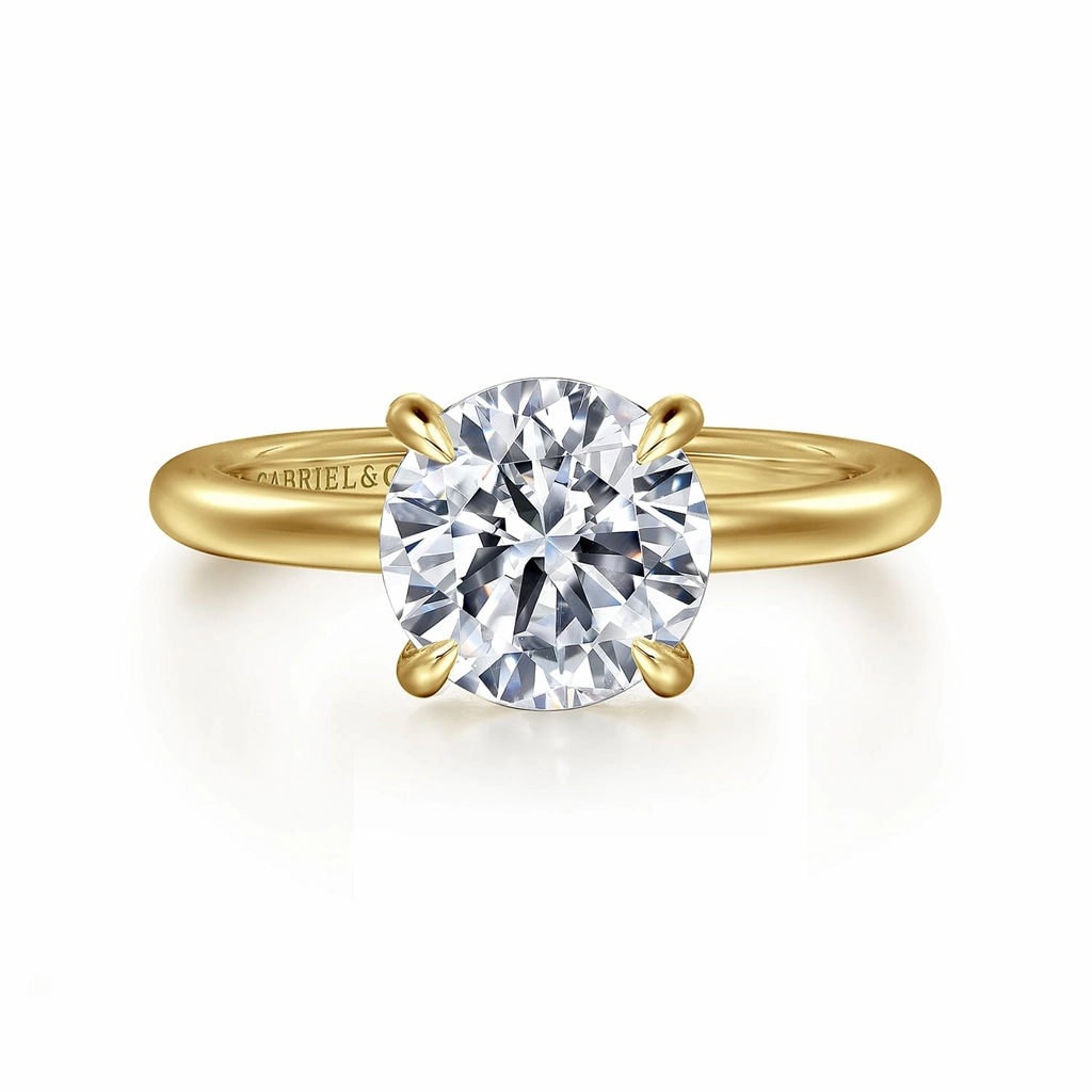 14K Yellow Gold 'Ali' Round Diamond Engagement Ring