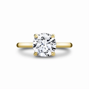 14K Yellow Gold 'Chrys' Hidden Halo Round Diamond Engagement Ring