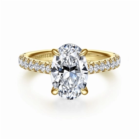 14K Yellow Gold 'Gaia' Classic Oval Natural Diamonds Natural Diamonds Engagement Ring