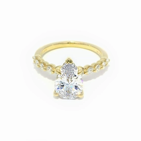14K Yellow Gold 'Kim' Hidden Halo Pear Diamond Engagement Ring