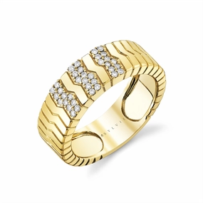 14K Yellow Gold 'Linaire' Fine Line Diamond Ring