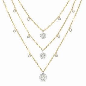 14K Yellow Gold 'Lovebright' Natural Diamonds Layered Necklace