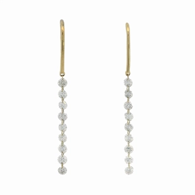 14K Yellow Gold 'Naked Diamonds' Drop Natural Diamonds Earrings