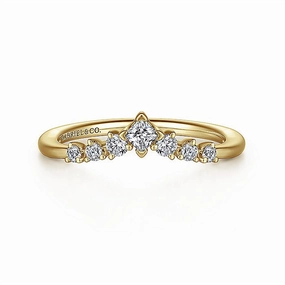 14K Yellow Gold 'Raine' Fancy Curved Anniversary Ring