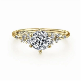 14K Yellow Gold 'Reena' Classic Round Diamond Engagement Ring