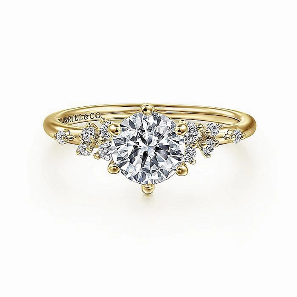 14K Yellow Gold 'Reena' Classic Round Diamond Engagement Ring