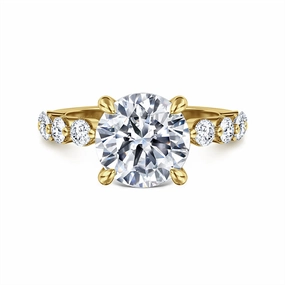 14K Yellow Gold 'Silvey' Classic Round Natural Diamonds Natural Diamonds Engagement Ring