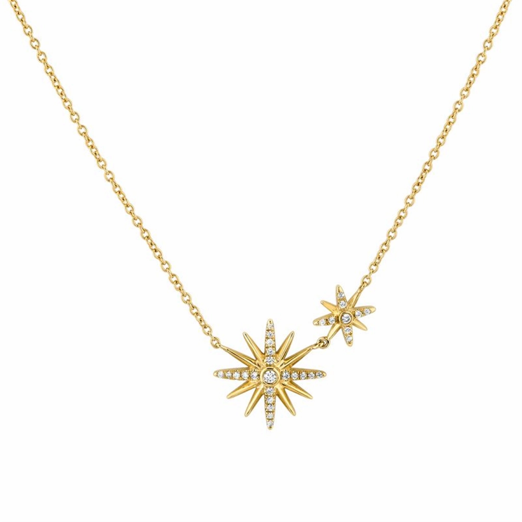 14K Yellow Gold 'Solaz' Sun Burst Diamond Necklace
