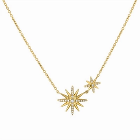 14K Yellow Gold 'Solaz' Sun Burst Diamond Necklace