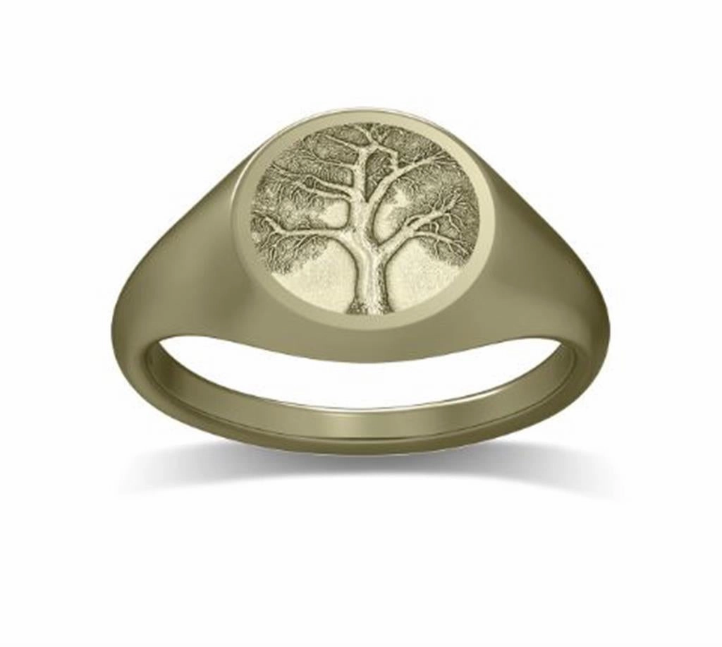 14K Yellow Gold 'The Eden' Tree Of Life Signet Fashion Ring