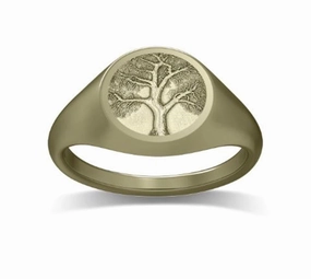 14K Yellow Gold 'The Eden' Tree Of Life Signet Fashion Ring