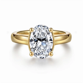 14K Yellow Gold 'Villa' Classic Oval Natural Diamonds Natural Diamonds Engagement Ring