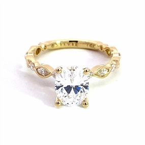 14K Yellow Gold 'Xyris' Classic Oval Diamond Engagement Ring