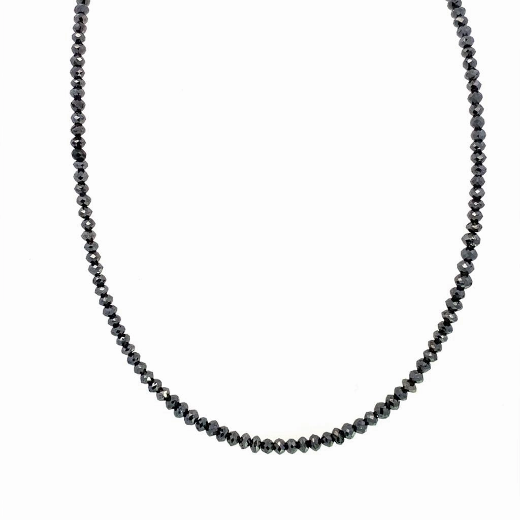 14K Yellow Gold Beaded Black Diamond Necklace