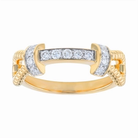14K Yellow Gold Braided Diamond Ring