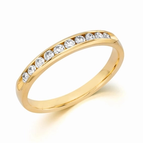 14K Yellow Gold Channel Set Diamond Band