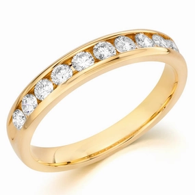 14K Yellow Gold Channel Set Diamond Band