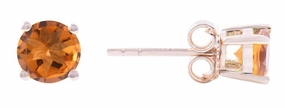 14K Yellow Gold Citrines Stud Earrings