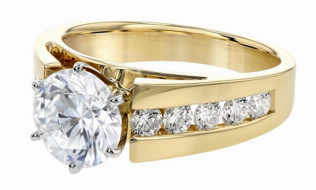 14K Yellow Gold Classic Channel Set Engagement Ring