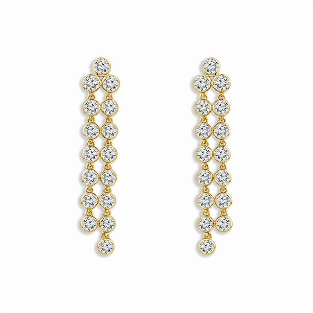14K Yellow Gold Dangle Lab Grown Diamonds Dangle Earrings