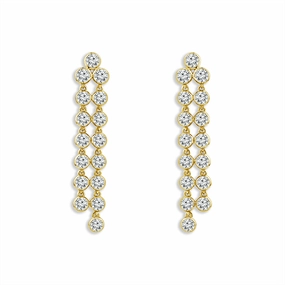 14K Yellow Gold Dangle Lab Grown Diamonds Dangle Earrings