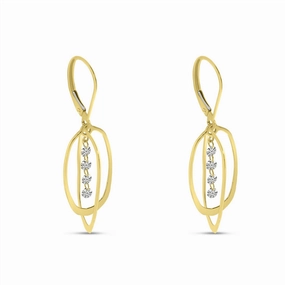 14K Yellow Gold Dangle Natural Diamonds Earrings